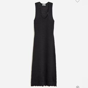 J.Crew black knit crochet maxi dress